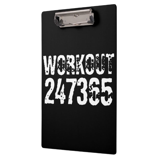 Worn out and scratched text Workout 247365 white Clipboard (Left)