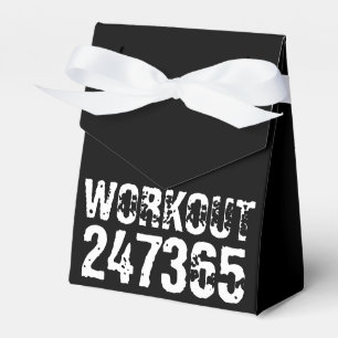 Worn out and scratched text Workout 247365 white Favour Box