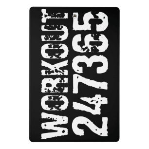 Worn out and scratched text Workout 247365 white Mini Clipboard