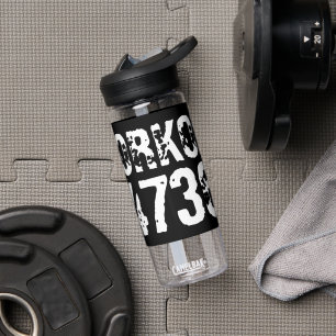 Worn out and scratched text Workout 247365 white Water Bottle