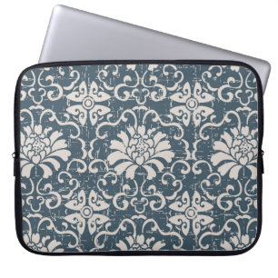 Worn out antique seamless background botanic spira laptop sleeve