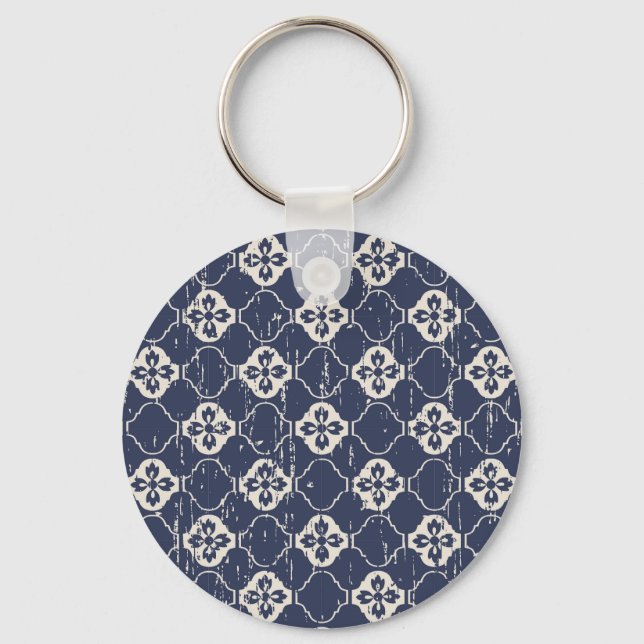 Worn Out Flowers: Vintage Seamless Key Ring (Front)