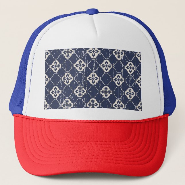 Worn Out Flowers: Vintage Seamless Trucker Hat (Front)