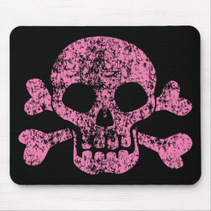 Worn Out Skull and Crossbones Mouse Mat