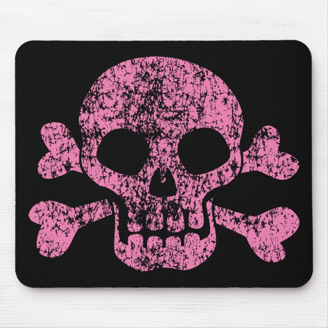 Worn Out Skull and Crossbones Mouse Mat (Front)