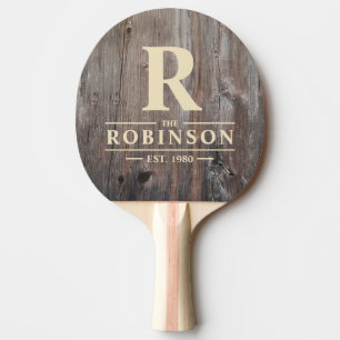 Worn Planks Family Name & Initial Ping Pong Paddle