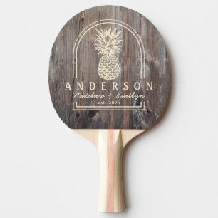 Worn Planks Pineapple Wedding Arch&Name Ping Pong Paddle