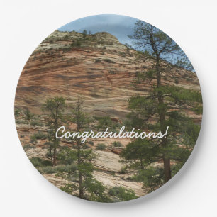 Worn Rock Walls in Zion National Park Paper Plate