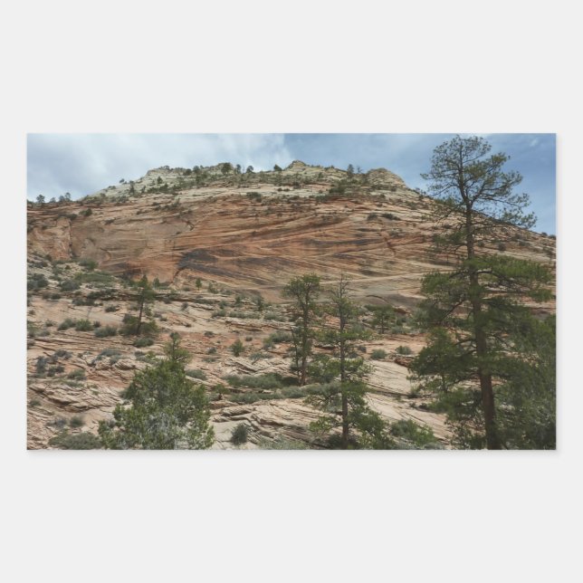 Worn Rock Walls in Zion National Park Rectangular Sticker (Front)