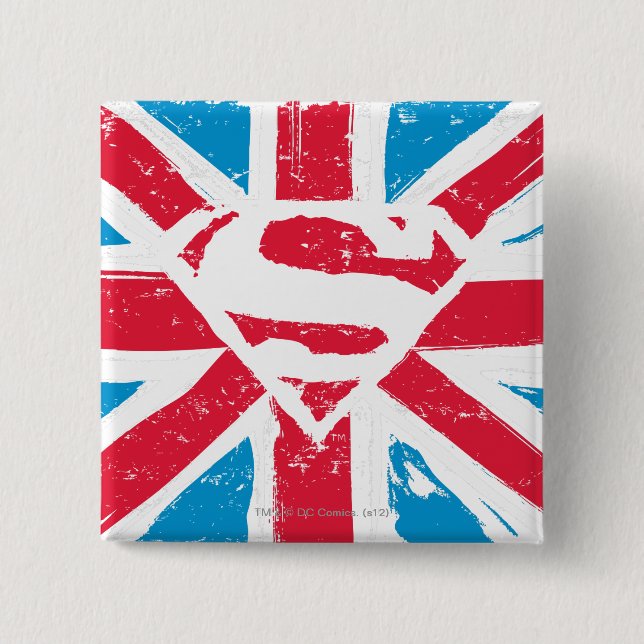 Worn S-Shield Over Flag 15 Cm Square Badge (Front)