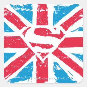 Worn S-Shield Over Flag Square Sticker