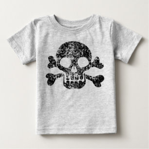 Worn Skull and Crossbones Baby T-Shirt