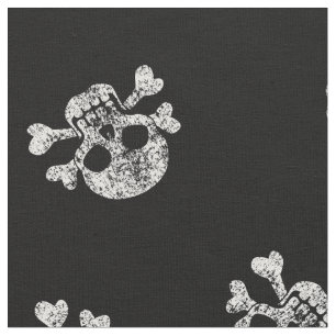 Worn Skull And Crossbones Fabric