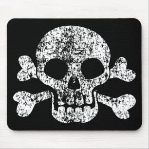 Worn Skull and Crossbones Mouse Mat
