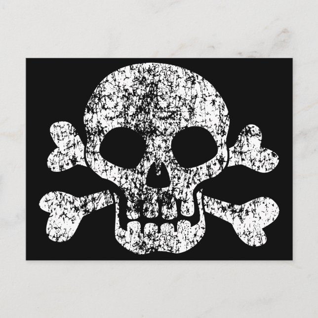 Worn Skull and Crossbones Postcard (Front)