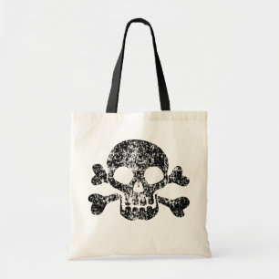 Worn Skull and Crossbones Tote Bag