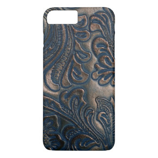 Worn Vintage Embossed Dark Brown Leather iPhone 8 Plus/7 Plus Case