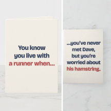 Worried About Dave's Hamstring Funny Runner Card