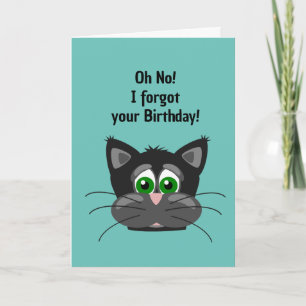 Worried Cat Design Greeting Card