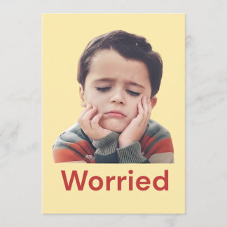 Worried kid's Feelings Thank You Card