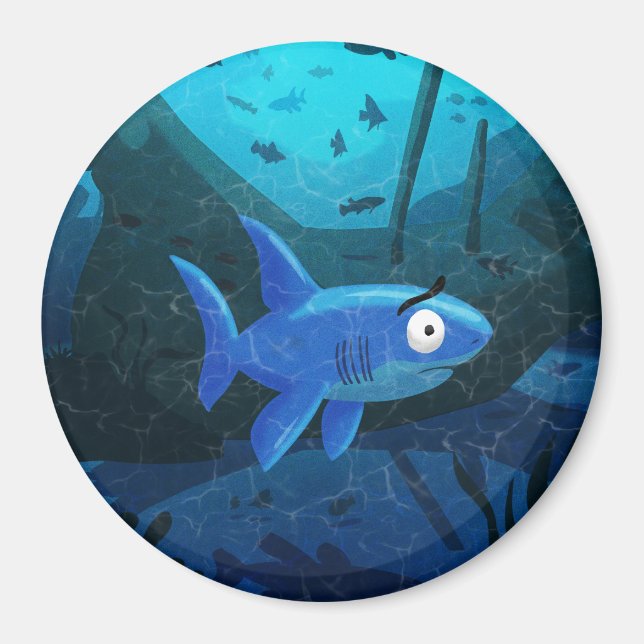 Worried Shark Magnet (Front)