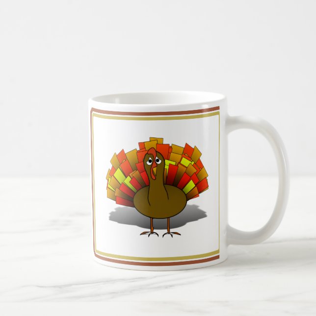 Worried Thanksgiving Turkey Coffee Mug (Right)