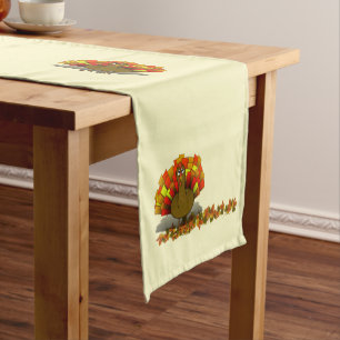 Worried Turkey Thanksgiving  Short Table Runner