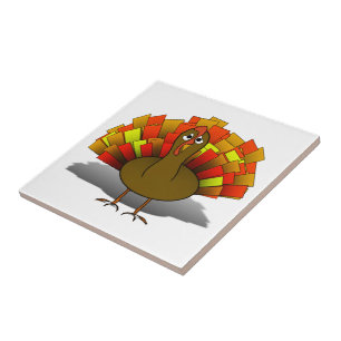 Worried Turkey Thanksgiving Tile