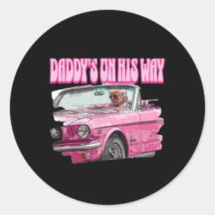 Worry Daddys On His Way Trump 1  Classic Round Sticker
