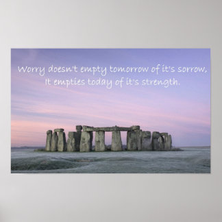 worry doesnt empty tomorrow... poster