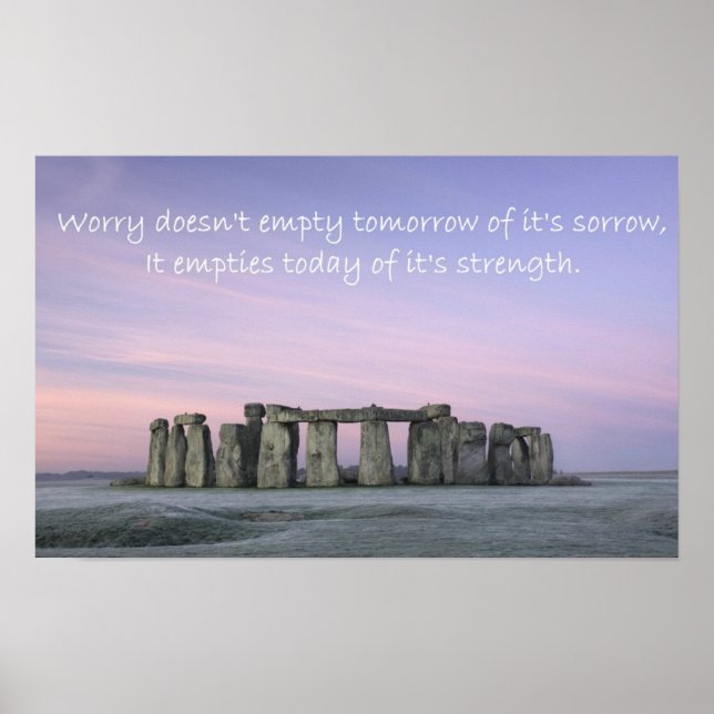 worry doesnt empty tomorrow... poster (Front)