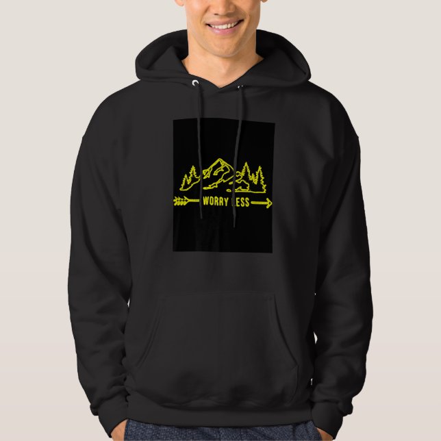 Worry Free With Mountain Panorama Easy Going Fashi Hoodie (Front)