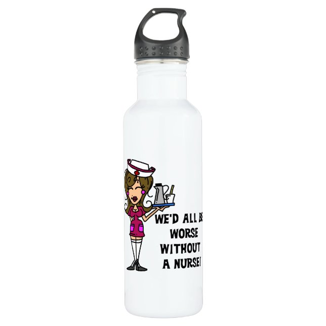 Worse Without a Nurse 710 Ml Water Bottle (Front)