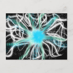 Worship Art Aqua White Blue on Black Oct 2017 ESSL Postcard