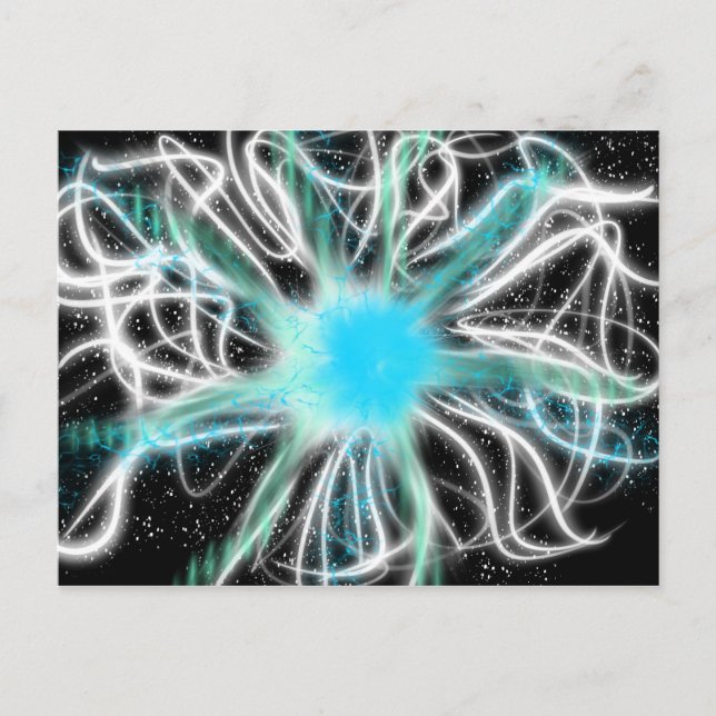 Worship Art Aqua White Blue on Black Oct 2017 ESSL Postcard (Front)