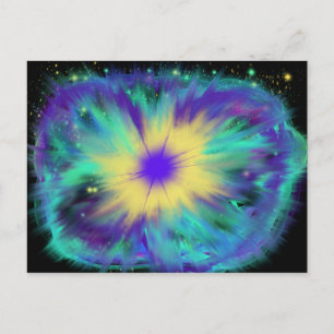 Worship Art Aqua Yellow Blue Purple Oct 2017 ESSL Postcard