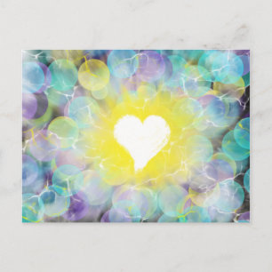 Worship Art White Heart Yellow Blue 7th Oct 17 HC Postcard