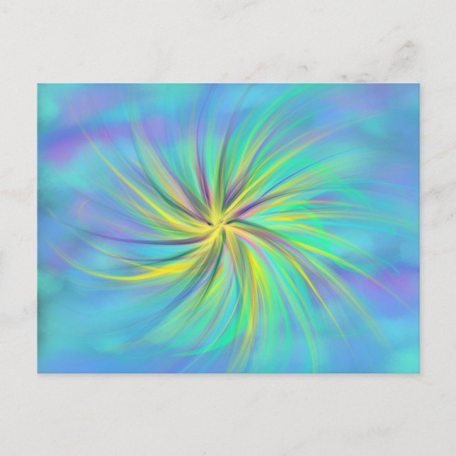 Worship Art Yellow Aqua Blue Purple Sept 2017 ESSL Postcard (Front)