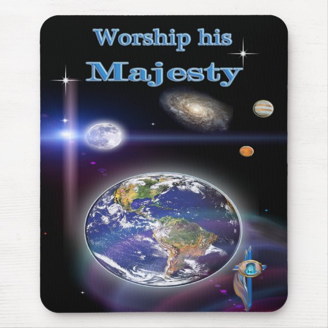 Worship his Majesty Christian Mouse Mat (Front)