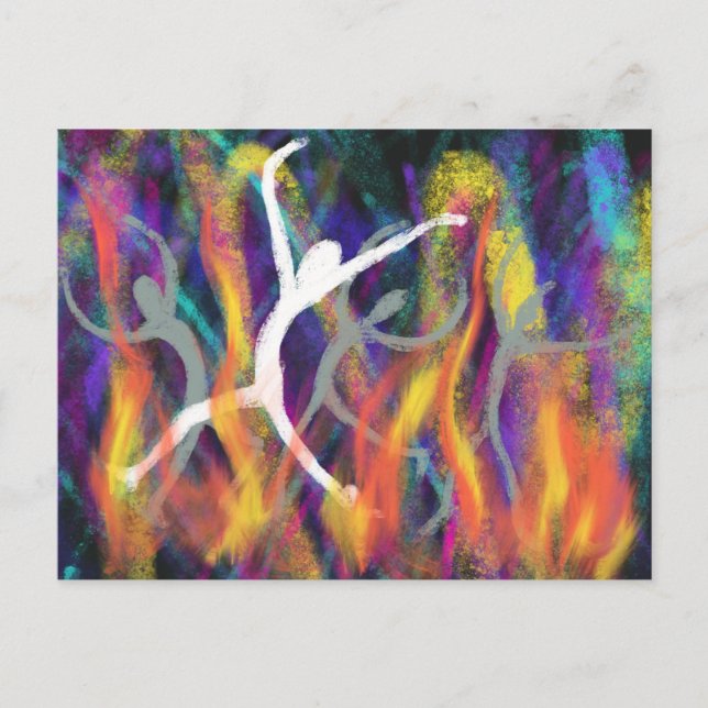 Worship in the Fire Modern Christian Bible Art Postcard (Front)