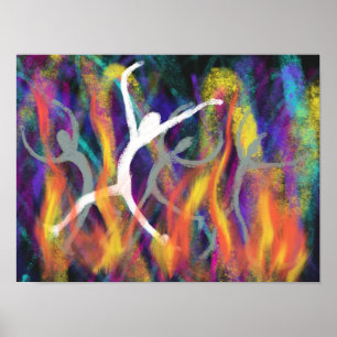 Worship in the Fire Modern Christian Bible Art Poster