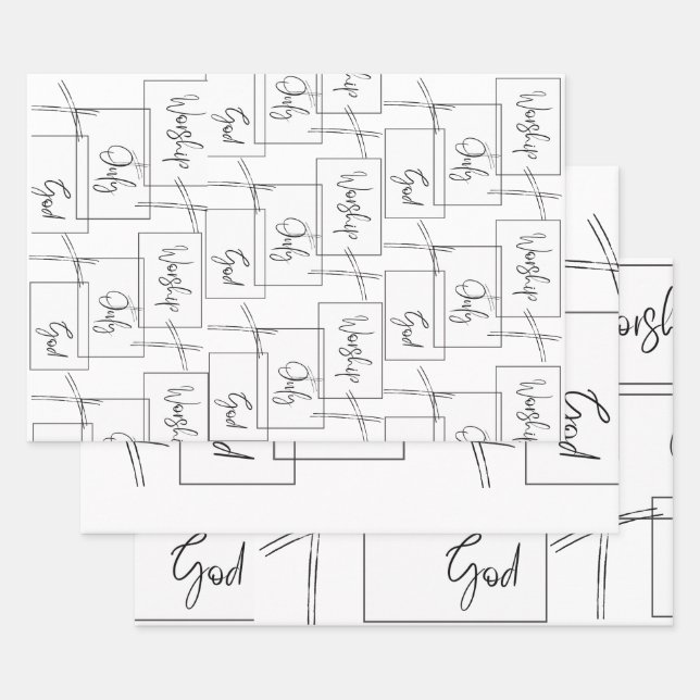 Worship Only God  Wrapping Paper Sheet (Set)