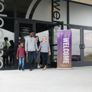 Worship Service Welcome Church Retractable Banner