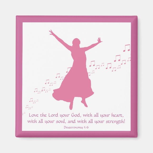 Worship siloutte square magnet (Front)