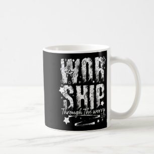 Worship Through The Worry Christian Faith Retro Bi Coffee Mug
