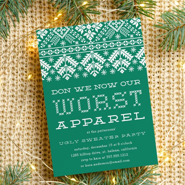 Worst Apparel | Ugly Sweater Party Invitation (Creator Uploaded)