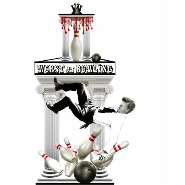 Worst Bowling Trophy Standing Photo Sculpture (Front)