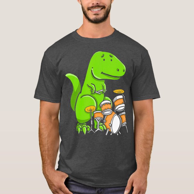 Worst Drummer Ever  Funny TRex Dinosaur Drum for T-Shirt (Front)