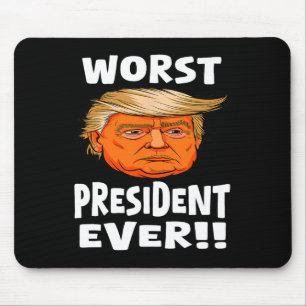 Worst President Ever - Orange Faced Trump Mouse Mat