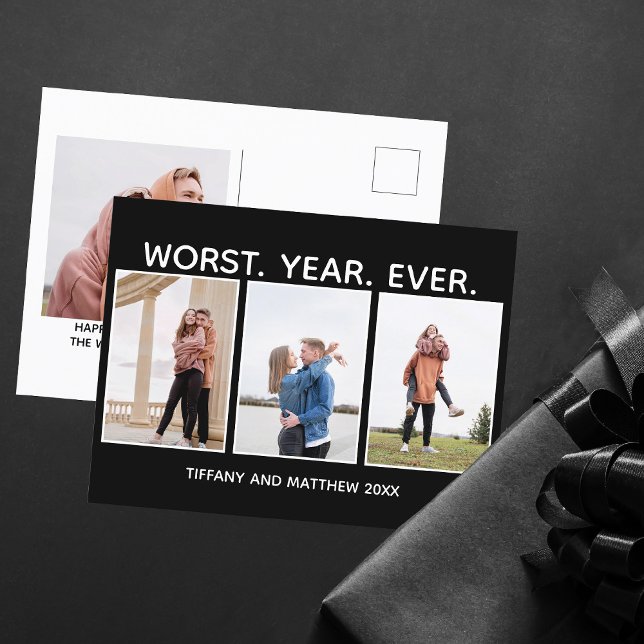 Worst Year Ever Funny Christmas Photo Dark Humour Postcard (Creator Uploaded)